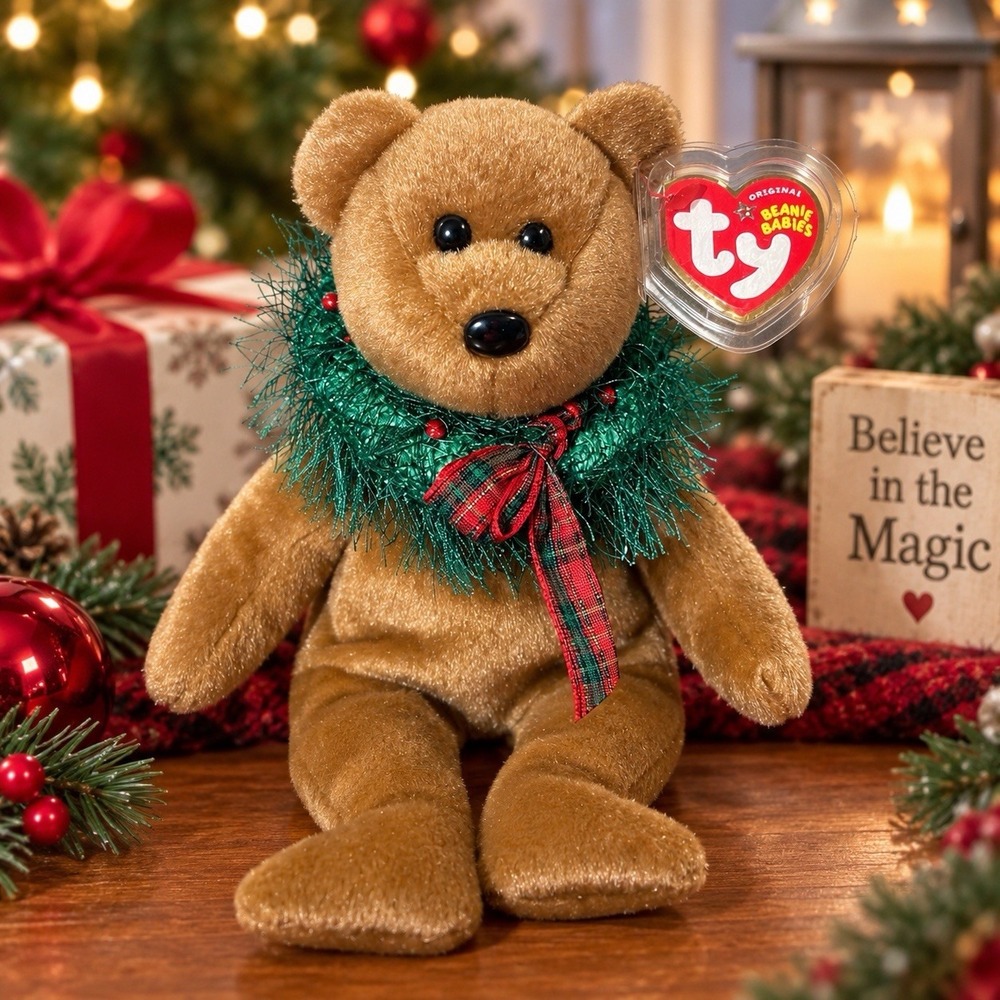 Ty Beanie Baby Holidays Bear 2004 2005 Christmas Plush Vintage All Tags